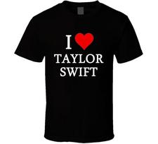 Aš širdimi / Myliu Taylor Swift (Balta šriftas) Populiarūs marškinėliai S red