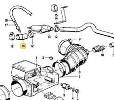 BMW 325e E30 528e E28 1982-1988 Tuščios eigos oro reguliavimo vožtuvo žarna 11631276651A originali