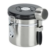 Chest of drawers, cupboards,Large Capacity Coffee Canister - Stainless Steel with Date Tracker, CO2-Release Valve, Scoop,1.5L