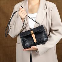 Johnature Natūralios Odos Moteriška Rankinė Retro Rankų Darbo Minkštos Karvės Odos Mini Universali Peties Crossbody Rankinė kava