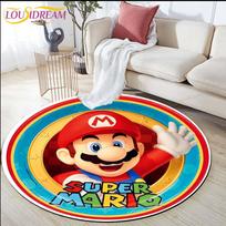 Animacinis Mario Bros spaudinys Vaikų kilimas Plotinis kilimas Apvalus kilimas svetainei Grindų kilimėlis Flanelinis neslystantis kilimėlis 60cm red