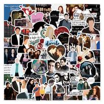 110-Piece Twilight Graffiti Sticker Set: Waterproof DIY Decals for Cups & Skateboards. gray