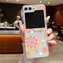 For Samsung Galaxy Z Flip 3 4 5 6 7 Case Cherry Watermelon Fruits Hard Clear Folding Cover For Samsung Z Flip6 Flip5 Flip4 Flip Galaxy Z Flip4 white