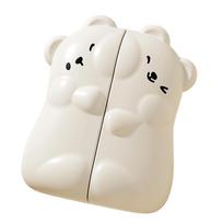Adjustable Temperature Magnetic Hand Warmer Cartoon Bear Design USB Rechargeable Hand Warming Tool for Cold Weather beige
