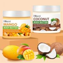 Drėkinamasis kūno sviesto kremas su hialurono rūgštimi ir kokosų aliejumi, Mango sviesto kūno losjonas 200 ml