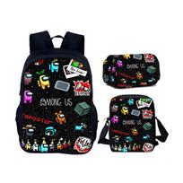 Among Us Gamethemed Backpack And Accessories For Middle School Students black