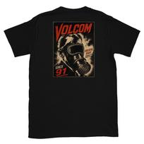 Volcom Breathe Right Since 91 Graphic T-Shirt Mens Retro Streetwear Black Tee XXXL black