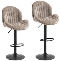 Baro ir pusbario kėdė, reguliuojamo aukščio 62–83 cm, 2 vnt., ruda