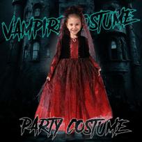 Vampyrės kostiumas Kostiumas Persirengimas Vampyrui Helovinui Mergaitėms 4-6 Metų
