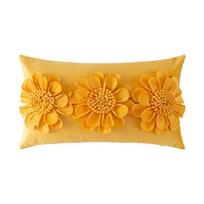 3D Flowers Pillow Cover 30x50cm Handmade Velvet Petal Home Decor White Pink Beige Cushion Cover Sofa Decoration Pillowcase 30x50cm pillowcase white