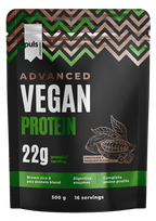 Šokolado ir lazdynų riešutų veganiški baltymai milteliais PULS NUTRITION Advanced — 500 g