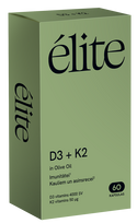 D3 + K2 vitaminų kapsulės alyvuogių aliejuje, 60 vnt.