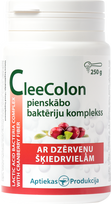 CleeColon Pieno rūgšties bakterijų kompleksas su spanguolių skaidulinėmis medžiagomis – milteliai 250 g, VAISTINĖS PRODUKCIJA