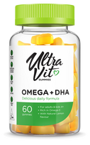Omega 3 + DHA kramtomosios tabletės ULTRAVIT vaikams, 60 vnt.