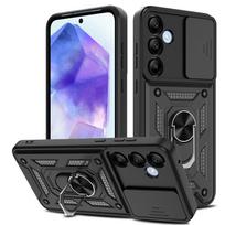 Karinis šarvuotas dėklas Samsung Galaxy A56 A36 A26 A16 5G A55 A35 A25 A15 dangtelis atsparus smūgiams, itin tvirtas, su žiedu-stovu Galaxy A15 5G 4G raudona