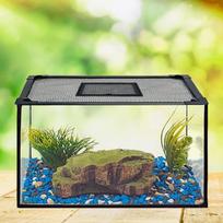 Akvariumo apsauginis tinklas nuo iššokimo Viršutinis tinklelis apsaugai su langeliu Pasidaryk pats 35cmx35cm gray