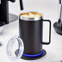 Automatiškai šildomas puodelis su USB jungtimi, juodas, 500 ml, 304 plieno, dvigubos sienelės, izoliuotas