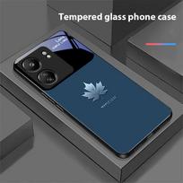 Klevo lapo spalva Xiaomi Redmi 13C Note13 12 Pro Plus 5G Note 9 13T Pro POCO X6 F5 F6 Juodas grūdintas stiklas Telefonų dėklas Redmi NOTE 7 black