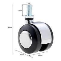 1pc Sliding Wheel Swivel Casters Furniture Plate Roller Trolley Sofa Chair Foot Hold with/without Brake 8mm/10mm wear-resistant