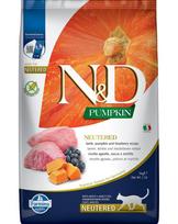 Sausas pašaras katėms FARMINA N&D PUMPKIN CAT Dry Lamb&Blueberry NEUTERED ADULT 5kg