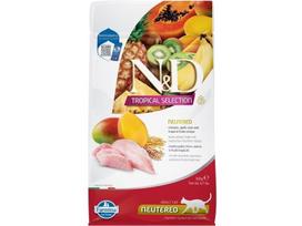 Sausas pašaras katėms FARMINA N&D TROPICAL SELECTION - CAT Dry Chicken, Spelt, Oats NEUTERED 300gr