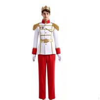 Prince Costume with Gloves Halloween Suit Theatrical Regal Uniform for Cosplayers, Actors, Xl white