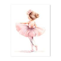 Rožinė Balerina Mergaitė Vienaragis Drugelis Plakatas Vaikų Kambario Dekoratyviniai Drobės Plakatai Darželio Sienų Menas Plakatas Kūdikio Miegamojo Dekoras 30X40CM No Framed