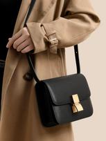 Genuine Cowhide Retro Tofu Box Crossbody Bag - 2024 Trendy Versatile Women's Shoulder Bag 20x7x15cm juoda