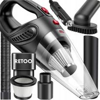 RETOO rankinis automobilinis dulkių siurblys 12 V, 120 W, 4200 Pa, HEPA, galingas, su antgalių rinkiniu