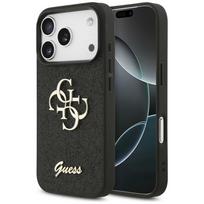 Guess Fixed Glitter Big 4G dėklas iPhone 17 Pro / 18 Pro – juodas