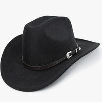 Vesternas kaubojiška skrybėlė vyrams moterims klasikinė susukama fedora skrybėlė su sagtimi diržu(Dydis:SM) Medium black