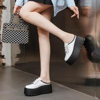 Crocodile pattern thick-soled lazy bag head slippers women's spring, summer and autumn 2025 new heelless half slippers casual shoes women 39