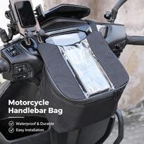 Front Motorcycle Bag Touch Screen Waterproof Cycling Navigation Handlebar Storage Waist Bag Handlebar Bag Portable For Vespa Hik Horizontal screen black