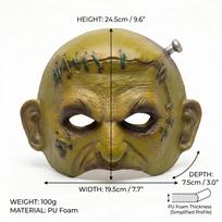 Frankenšteino kaukė Realistiška latekso monstro galvos kaukė su varžtais Baisi siaubo Cosplay kostiumo rekvizitas vyrams ir moterims žalia
