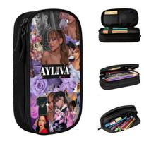 AYLIVA Pencil Cases Pen Bags Girls Boys Big Capacity Students School Gift Pencilcases 21x10.5x5cm gray