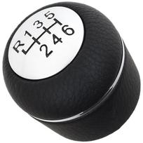 Alfa Romeo 159 05-11 Gear Shift Knob, Black and Silver, 6-Speed juoda