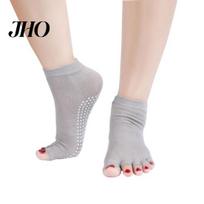 Toeless Half Toe Anti-slip Grip Ankle Yoga Socks Breathable Women Five pilka
