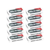 DORCO ST300 Klasikiniai dvipusiai saugos skustuvo peiliukai, 100 peiliukų 100 Blades white