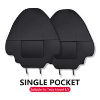 1 pora automobilio sėdynės nugaros apsaugos pagalvėlės, skirtos Tesla Model 3 /Y vidaus automobiliniams atmušimams vaikams, apsaugantiems nuo nešvarumų Single Pocket black