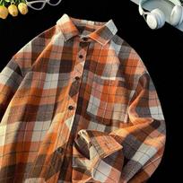 Hong Kong Style Long-sleeved Shirt Men and Women Commuting Spring and Autumn Retro Casual Versatile Couple Shirt Loose Jacket M mėlyna