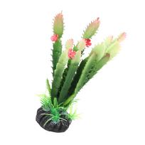 Simulation Plastic Cactus Plant Terrarium Reptiles Habitats Decoration Home Decor beige