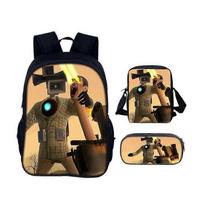 Toilet man primary and secondary school students' three-piece backpack set 30