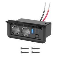 12V automobilinis įkroviklis Maitinimo adapteris QC3.0 ir Dvi PD3.0 jungtys Cigarečių žiebtuvėlio daugia lizdžių su jungikliu Kemperiui Jūros transportui Sunkvežimiui ATV UTV dūmai