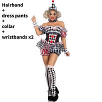 Moterų klouno kostiumas Cosplay, pagamintas iš poliesterio, skirtas vakarėliams ir vaidmenų žaidimams 3XL gray