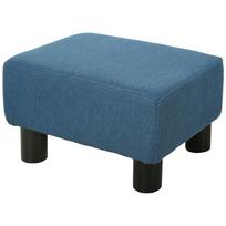 Pouf Footrest Low Stool in Linen Fabric 110 kg Load Capacity 40 x 30 x 24 cm Dark Blue 40 x 30 x 24 cm