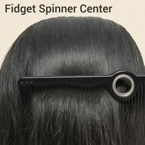 Black Color Barber Comb with Fidget Spinner Center Rotatable Styling Cutting Comb for Men Women gray