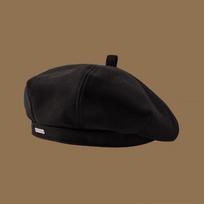Vienspalvės moteriškos beretės Korėjietiška retro aštuonkampė skrybėlė Elegantiška dama Menininko tapytojo kepurė Naujienų berniuko kepurė Beanie kepurė juoda