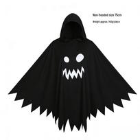 Parent-Child Ghost Face Cape Halloween Costume One Size white