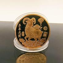 Year Of The Goat Souvenir Coins 2027 Zodiac Goat Collectible Coins  Year Gift Goat Metal Crafts Art Display Decor black