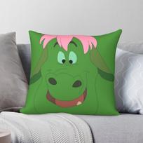 Elliot Pete's Dragon Square Pillowcase Polyester Linen Velvet Creative Zip Decor Sofa Seater Cushion Cover Wholesale 40X40CM green